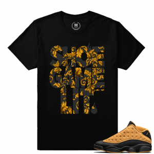 Match Air Jordan 13 Chutney | Shoe Game Lit Royal Floral | Black T shirt