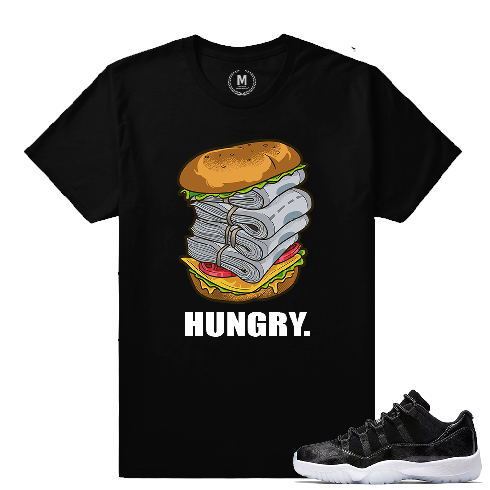 Match Air Jordan 11 Barons | Hungry | Black T shirt