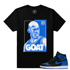 Match Jordan 1 Royal OG | Goat Staredown | Black T shirt