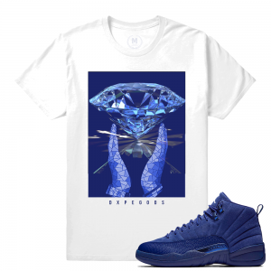 Match Jordan 12 Blue Suede | Master Mind | White T shirt