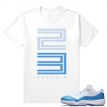 Match Jordan 11 UNC lows | 23 Rare Air | White T shirt