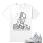 Match Air Jordan 4 Pure Money | Tupac Blessed | White T shirt