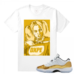 Match Jordan 11 Low Gold Closing Ceremony | DXPE Harley Quinn | White T shirt