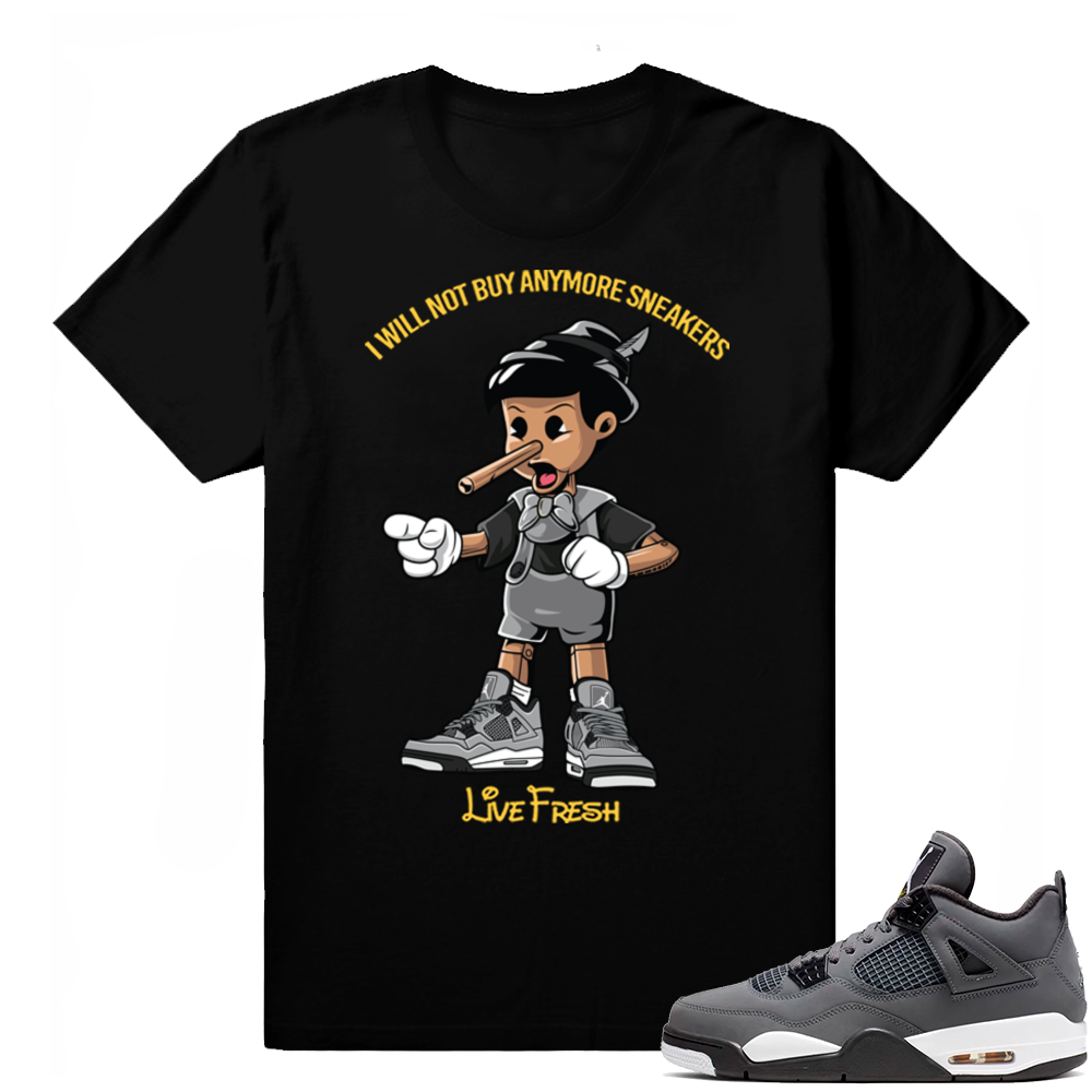 Jordan 4 Cool Grey | Sneakerhead Pinocchio | Black Shirt