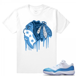 Match Jordan 11 UNC lows | Black Hawks Drip | White T shirt