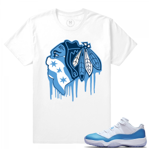 Match Jordan 11 UNC lows | Black Hawks Drip | White T shirt