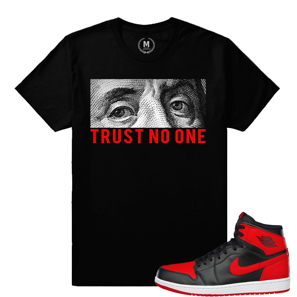 Match Banned 1s Jordan Retro | Trust No One | Black T shirt