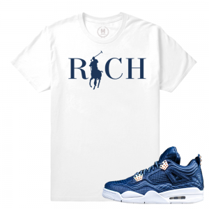 Air Jordan 4 Obsidian Match Sneaker Tee | Country Club Rich | White T shirt