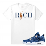 Air Jordan 4 Obsidian Match Sneaker Tee | Country Club Rich Premium | White T shirt