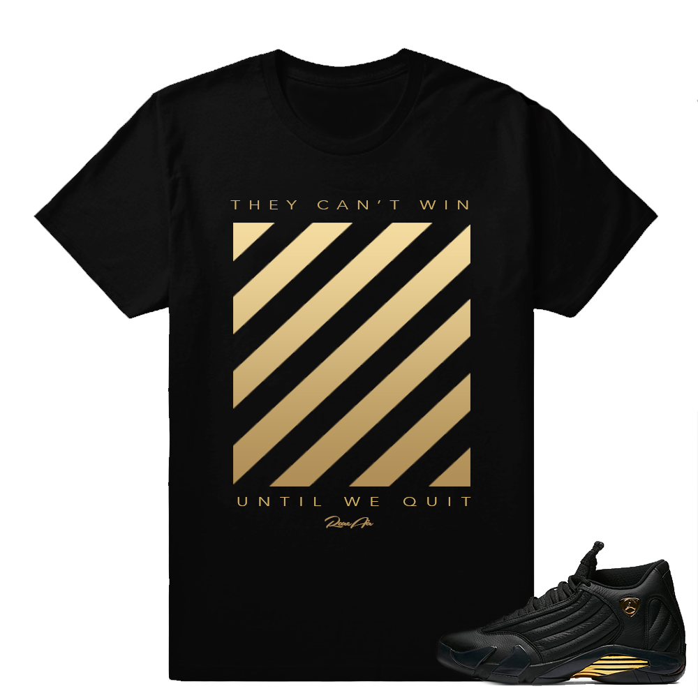 Match Air Jordan 14 DMP | They Can't Win | Black T shirt