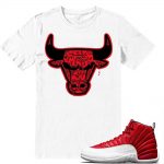 Match Gym Red 12 Jordan Retros | Bull Drip | White T shirt