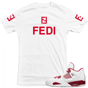 Air Jordan 4 Alternate 89 match 'Fedi' t shirt| White T Shirt