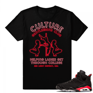 Air Jordan 6 Infrared matching sneaker shirt | Scholarships | Black shirt