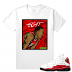 Match Jordan 13 OG Chicago | The Goat | White T shirt