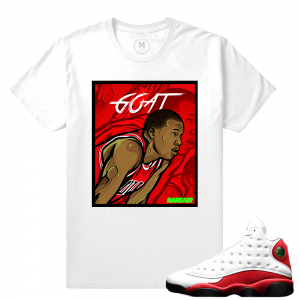 Match Jordan 13 OG Chicago | The Goat | White T shirt