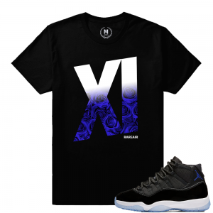 Match Jordan 11 Space Jam | Retro 11 Rose Fade | Black T shirt