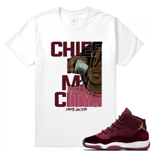 Match Jordan 11 Velvet GS | Cheif in my City | White T shirt