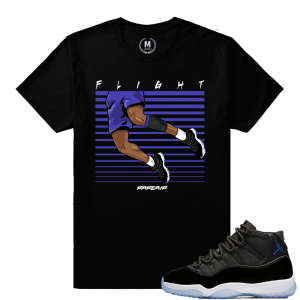 Match Jordan 11 Space Jam 2016 | Flight Space Jam 11s | Black T shirt