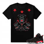 Air Jordan 6 Infrared matching sneaker shirt | Cerberus Rottweilers | Black shirt