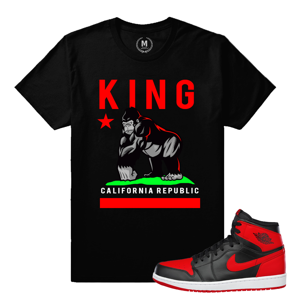 Match Banned 1s Jordan Retro | California King | Black T shirt