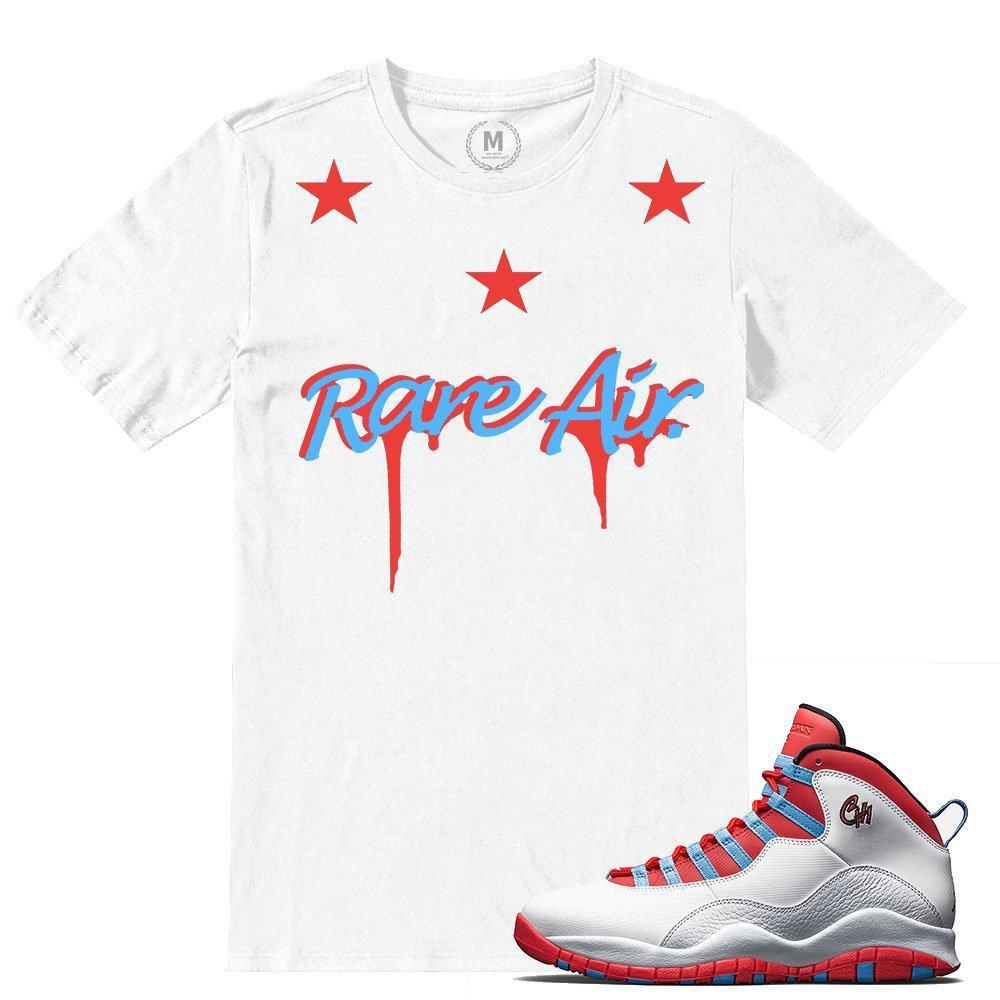 Match Chicago Flag 10 Jordan Retros |Rare Stars| White T shirt