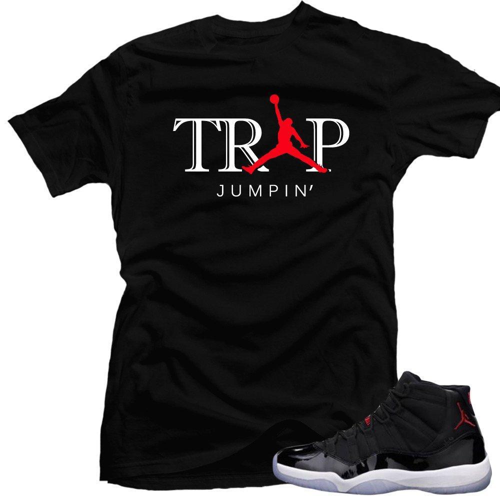 Jordan 11 72-10 shirts to match 'Trap Jumpin' | Black Tee