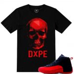 Match Flu Game 12 Jordan Retros | DXPE GODS PRISM SKULL | Black T shirt