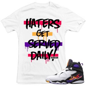 Jordan 8 Three Peat shirts to match 'Served Daily' White Tee