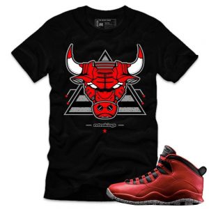 Bulls over Broadway 10s matching sneaker tees shirts |Leather Face Sneaker Tee Black | Streetwear Online