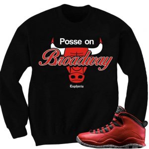 Bulls over Broadway 10s matching sneaker tees shirts |Posse Sneaker Tee BLACK CREWNECK | Streetwear Online