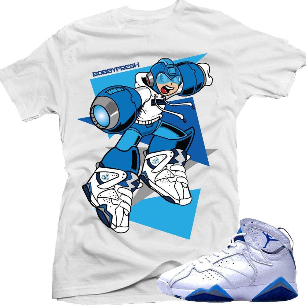 French Blue 7s Matching Sneaker Tees Shirts|Mega Fresh Sneaker Tees Shirt White