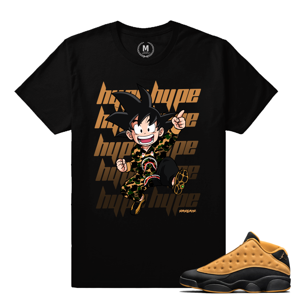 Match Air Jordan 13 Chutney | Hype Beast Goku | Black T shirt