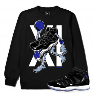 Match Jordan 11 Space Jam | Rare Air 11s | Black Crewneck Sweatshirt