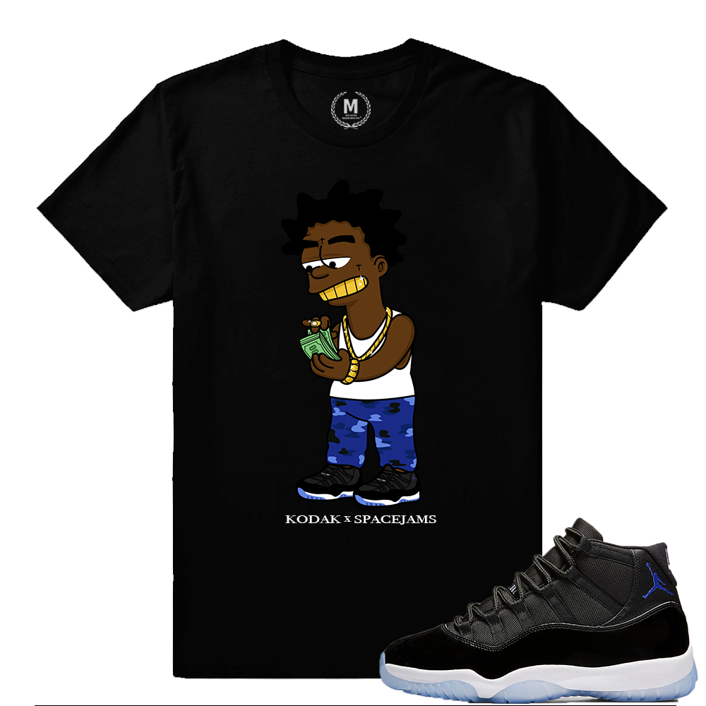 Match Jordan 11 Space Jam 2016 | Kodak + Spacejams | Black T shirt