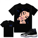 Match Jordan 11 Space Jam | Fake Love | Black T shirt