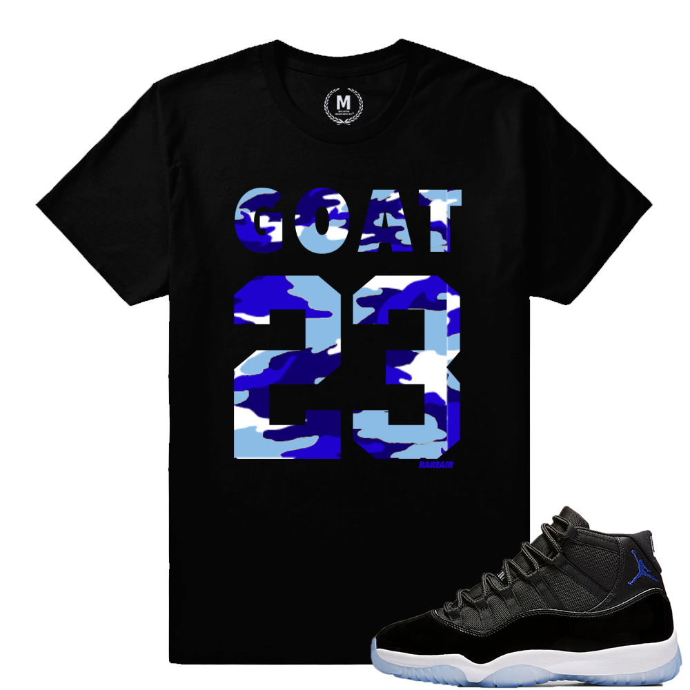 Match Jordan 11 Space Jam | Goat 23 Space Jam 11 Camo | Black T shirt