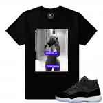 Match Jordan 11 Space Jam | Haters Will Say | Black T shirt