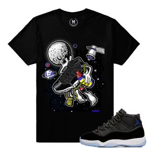 Match Jordan 11 Space Jam | Space Jam Fly Kicks | Black T shirt