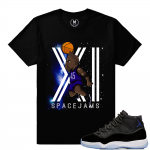 Match Jordan 11 Space Jam | Space Jams Mascott | Black T shirt