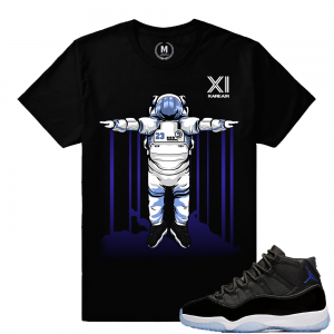 Match Jordan 11 Space Jam | Lift off Moon Man | Black T shirt