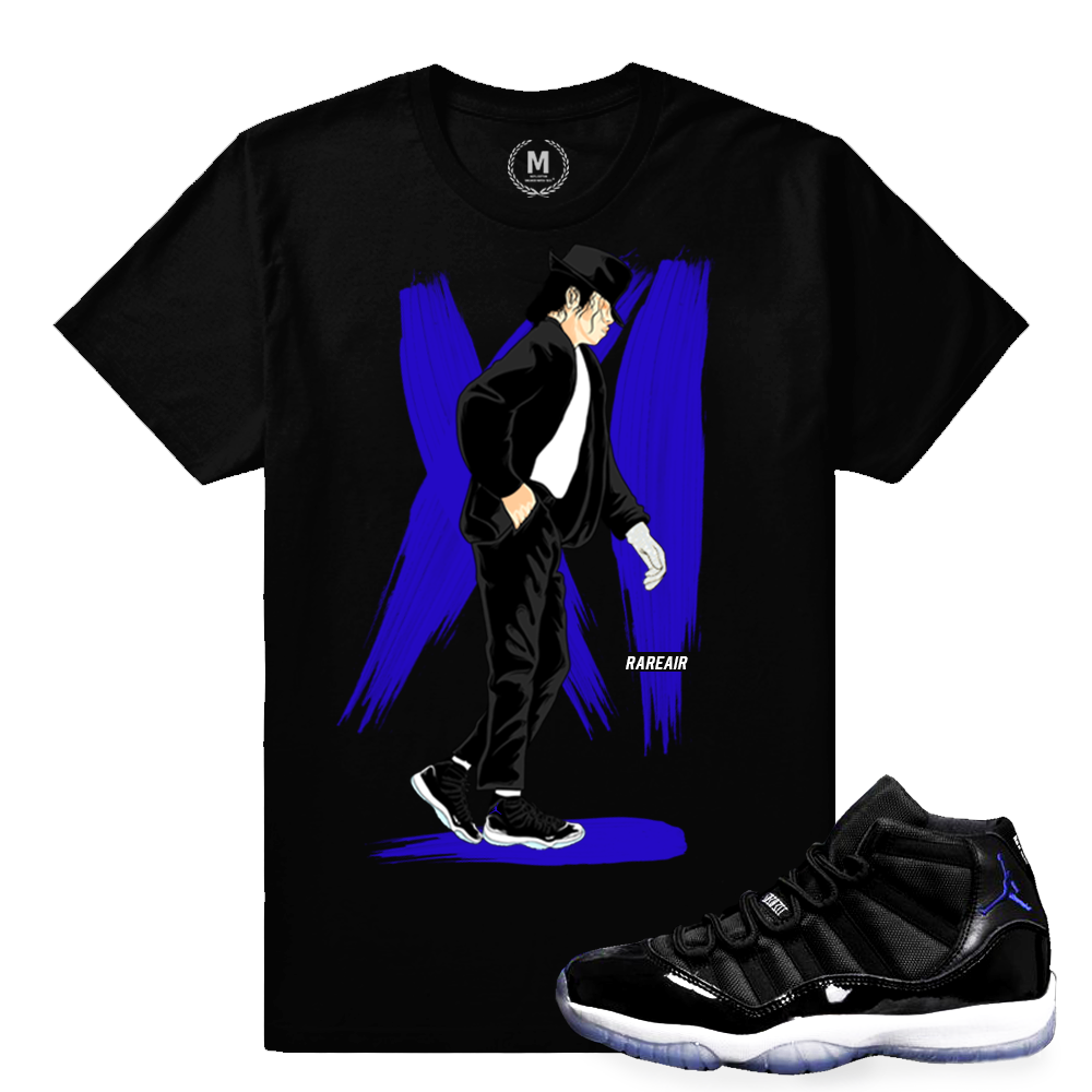 Match Jordan 11 Space Jam | Space Jam 11 Moonwalk | Black T shirt