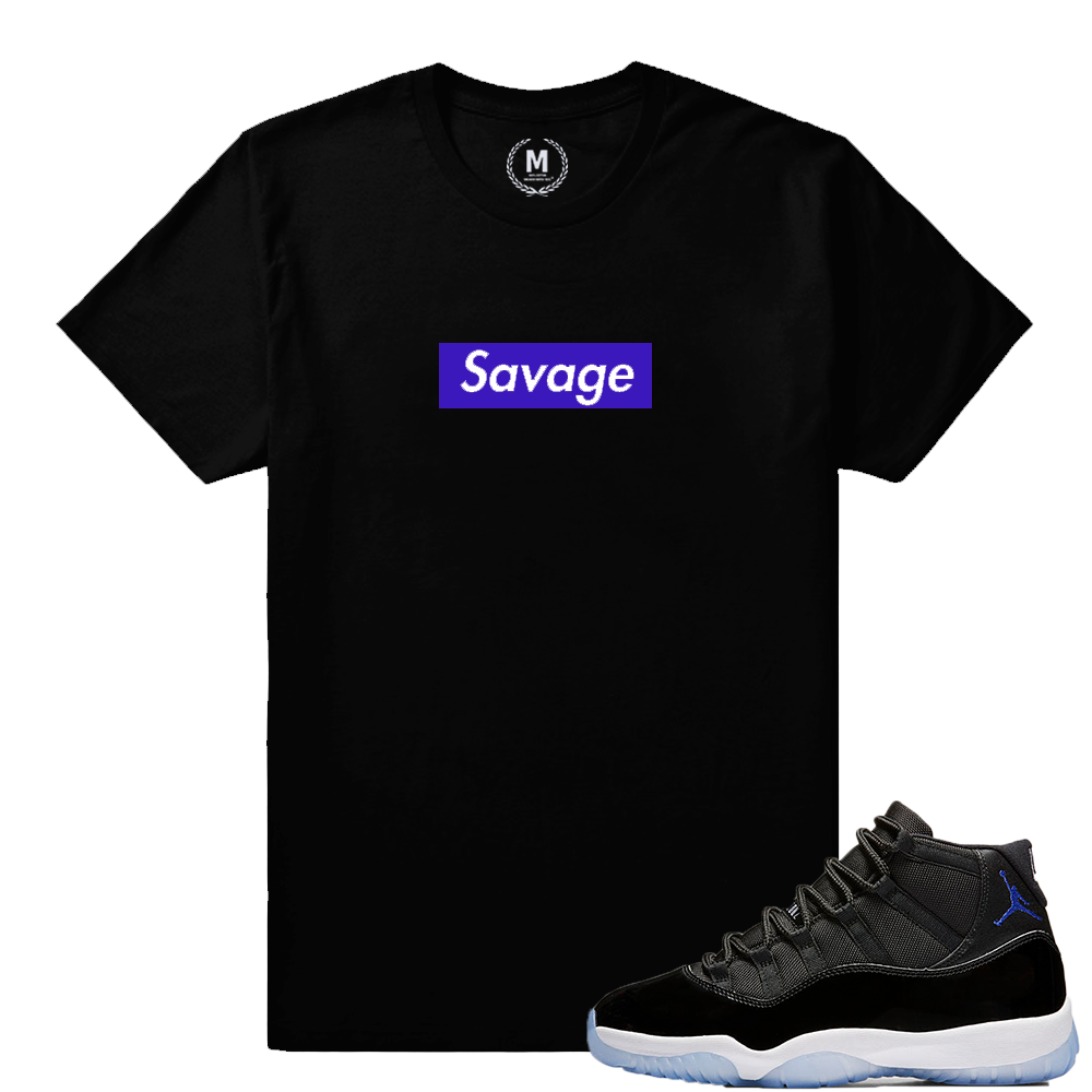 Match Jordan 11 Space Jam 2016 | Savage Box | Black T shirt