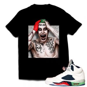 Jordan 5 Poison Green shirts to match 'Sneaker Head Joker' Black Sneaker Tees shirt