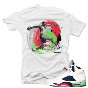 Jordan 5 Poison Green shirts to match 'Canvas' White Sneaker Tees shirt