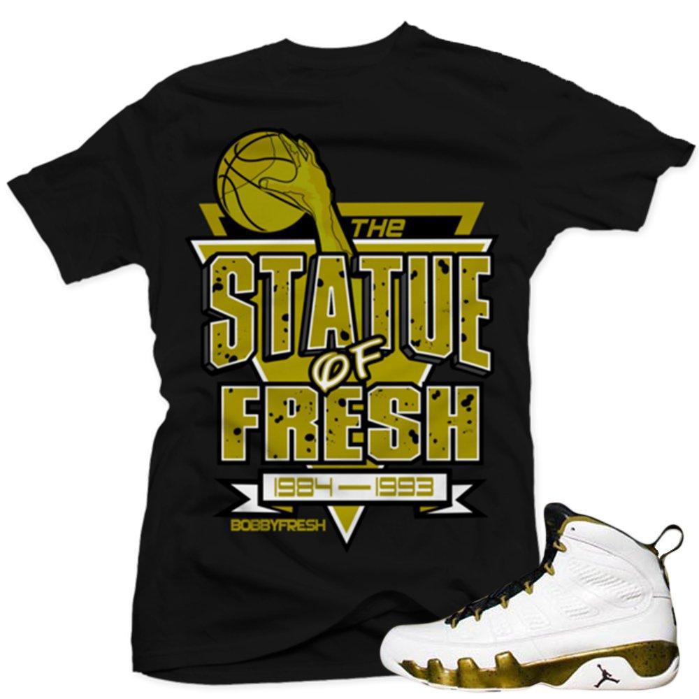 Jordan 9 Statue shirts to match 'Statue' Black Sneaker Tees shirt