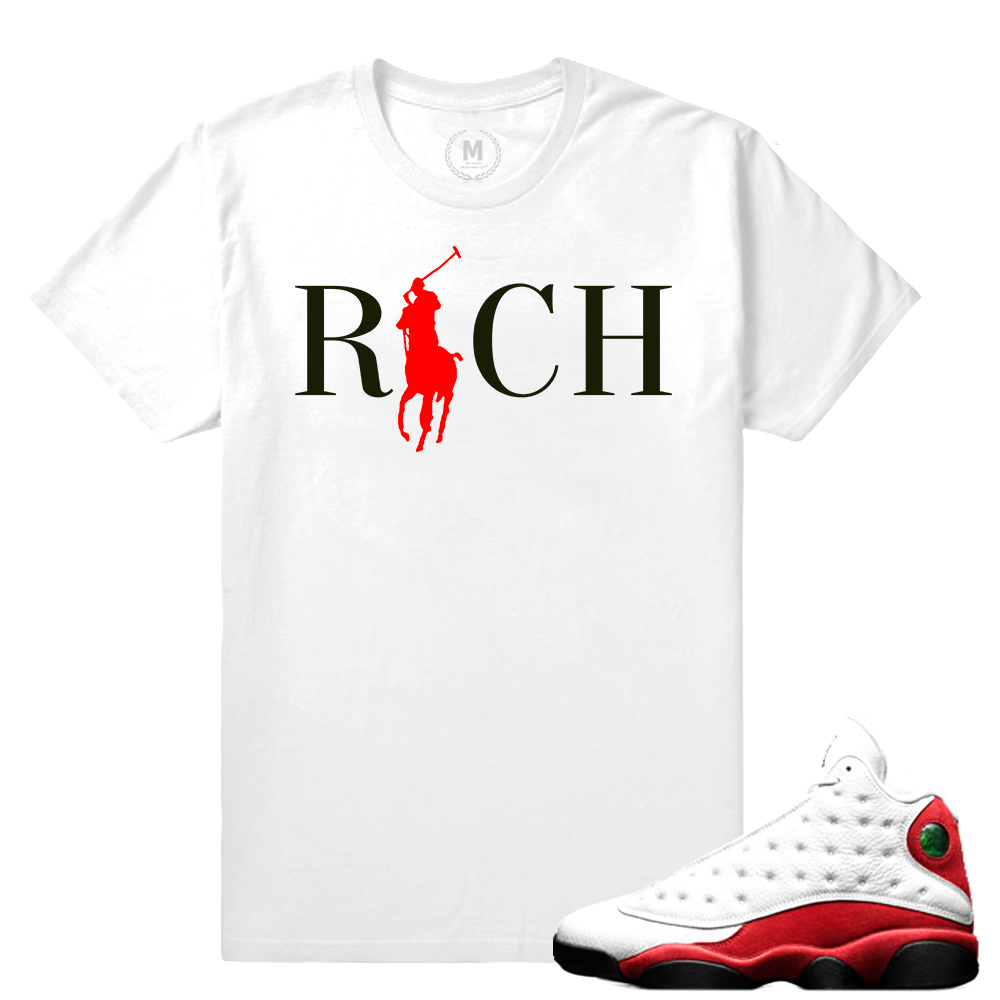 Match Jordan 13 OG Chicago | Country Club Rich | White T shirt