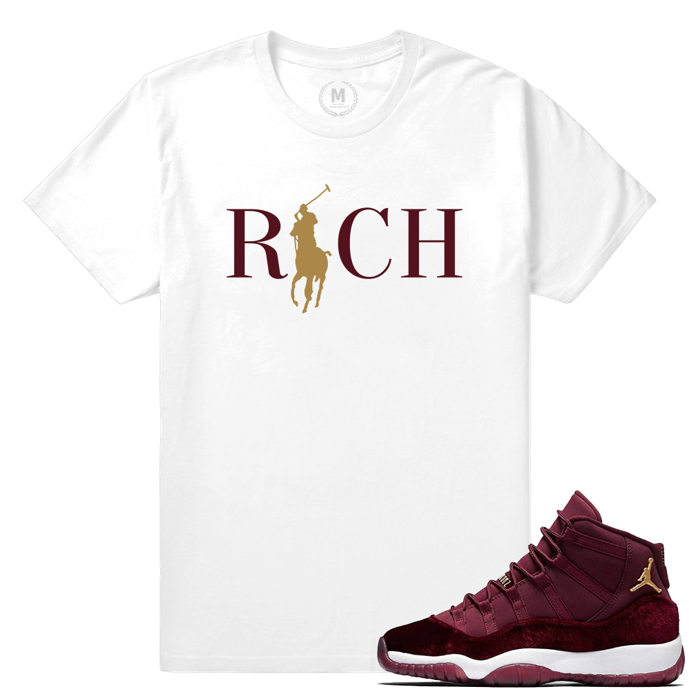 Match Jordan 11 Velvet GS | Country Club Rich | White T shirt