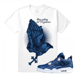 Air Jordan 4 Obsidian Match Sneaker Tee | Forgiveness | White T shirt