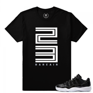 Match Air Jordan 11 Barons | 23 Rare Air | Black T shirt