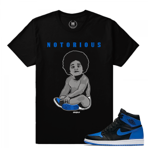 Match Jordan 1 Royal OG | Notorious x OG 1s | Black T shirt